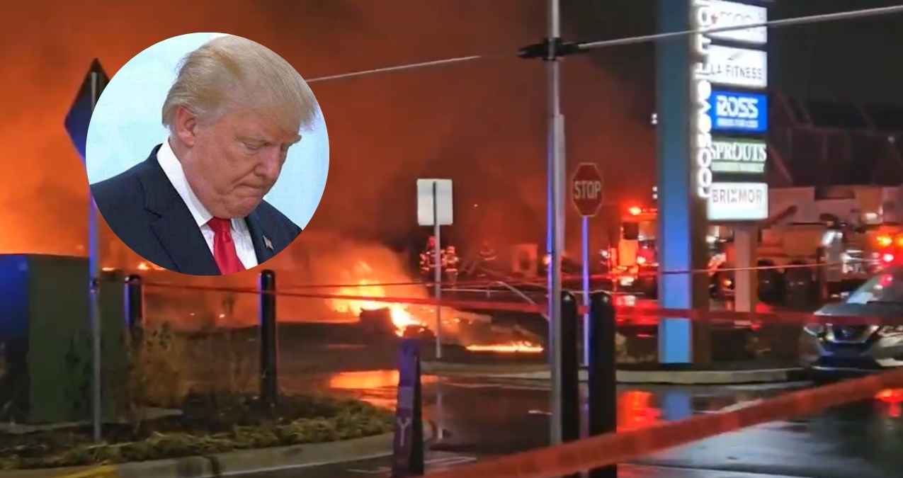 Trump dice que es «muy triste ver un avión estrellarse en Filadelfia»