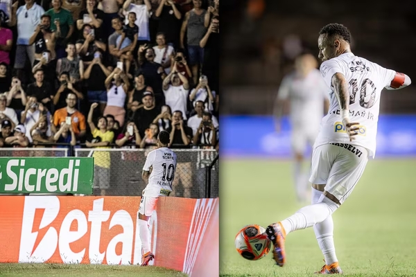 Neymar marca gol olímpico con Santos de Brasil