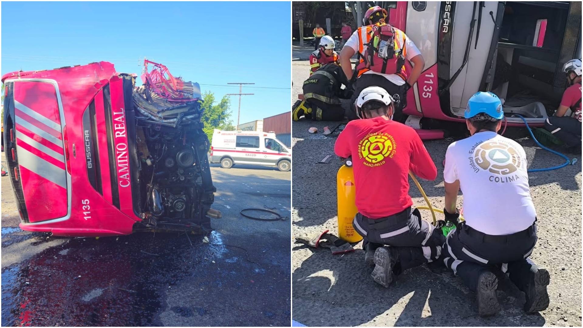 Tres fallecidos y 20 heridos deja accidente entre autobús de pasajeros y ferrocarril en Colima