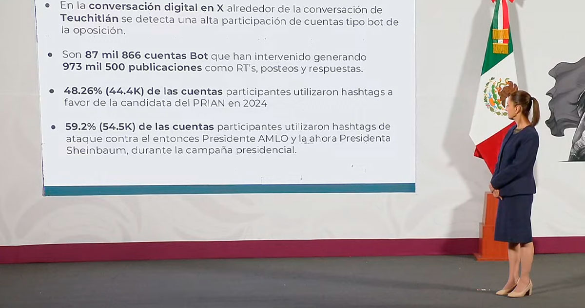 Cuentas bot, guerra sucia contra Sheinbaum; la presidenta cuestiona su financiamiento