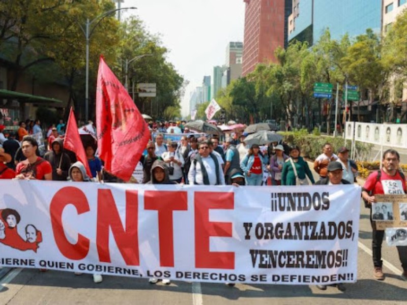 CNTE anuncia paro nacional de 48 horas y marcha en CDMX contra reforma del ISSSTE