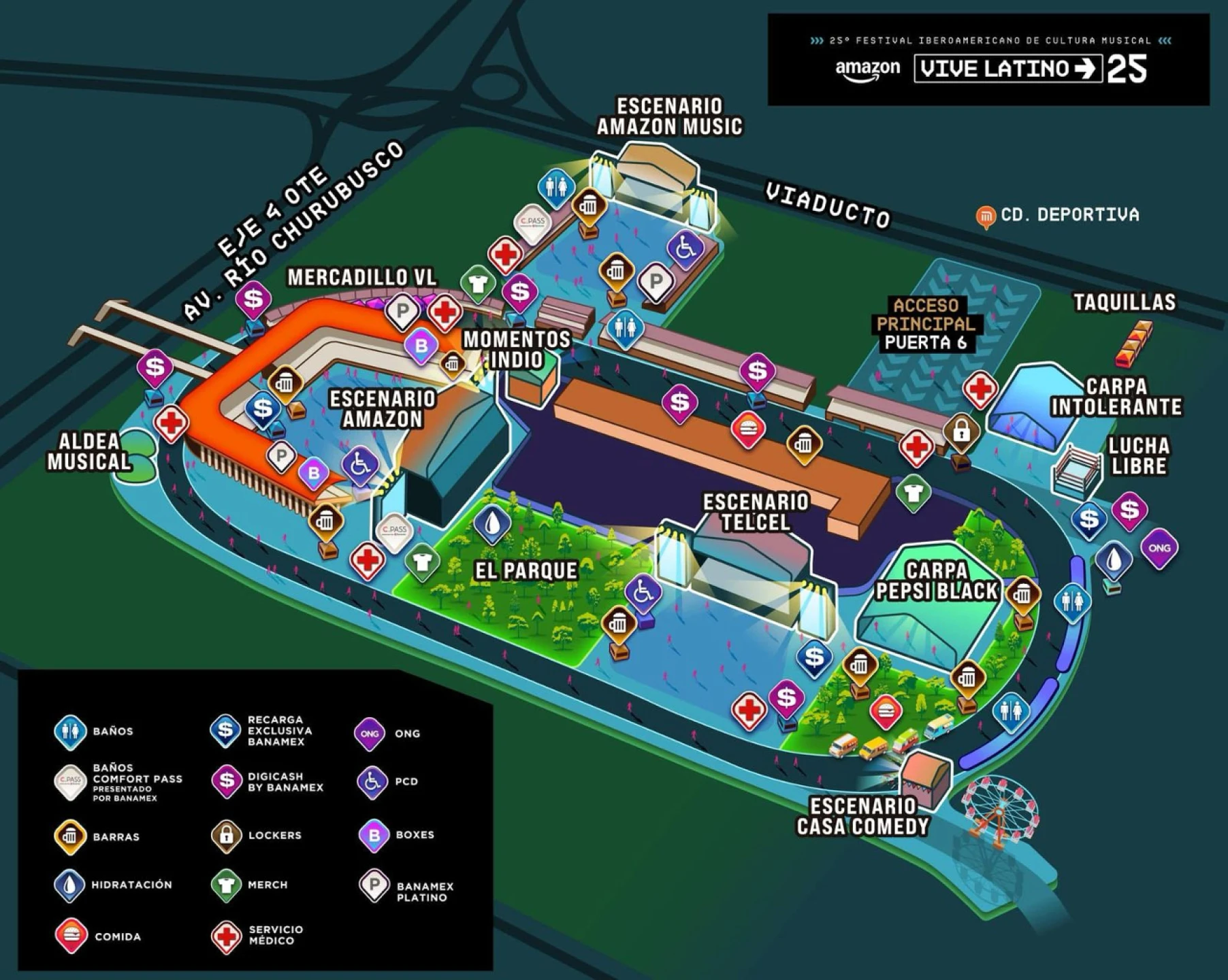 Vive Latino 2025: este es el nuevo mapa oficial del festival