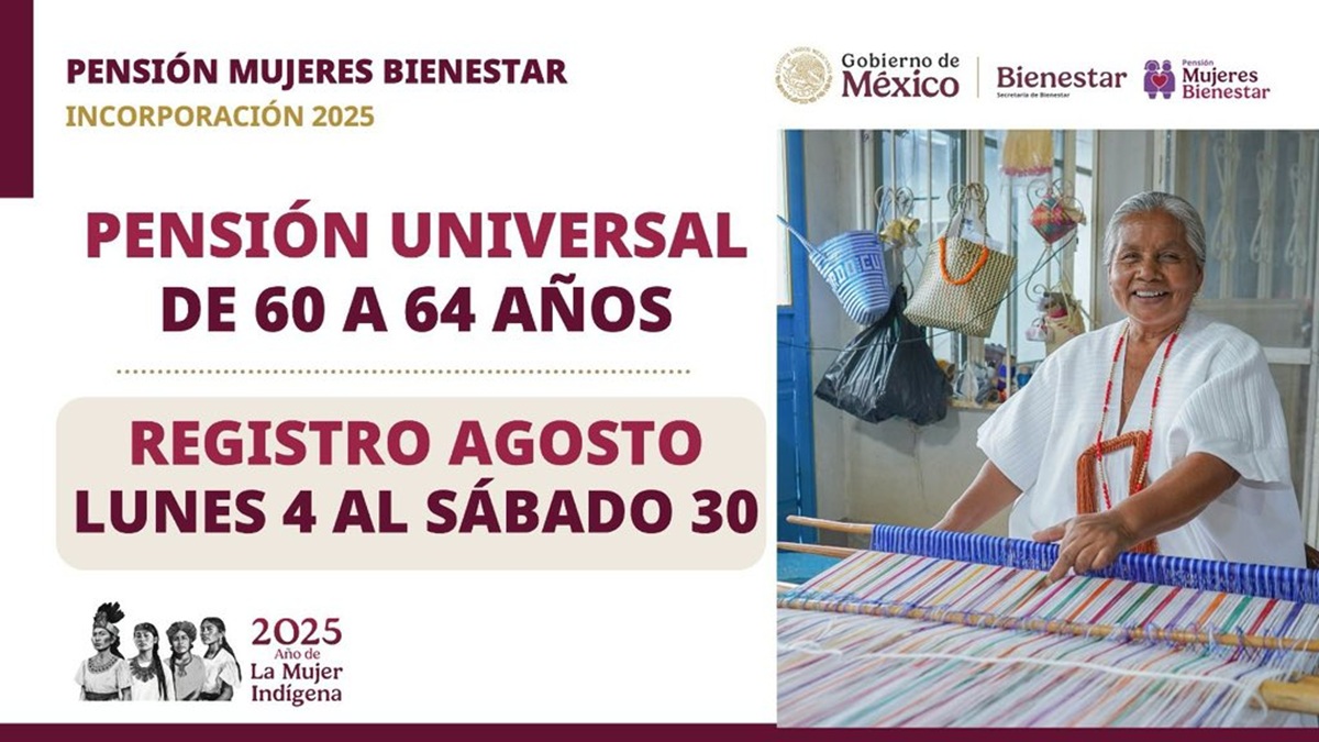 Anuncian registro de Pensión Mujeres Bienestar de manera universal 60 a 64  años