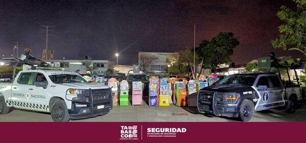 FIRT Olmeca desmantela red de mini casinos ilegales en Tabasco