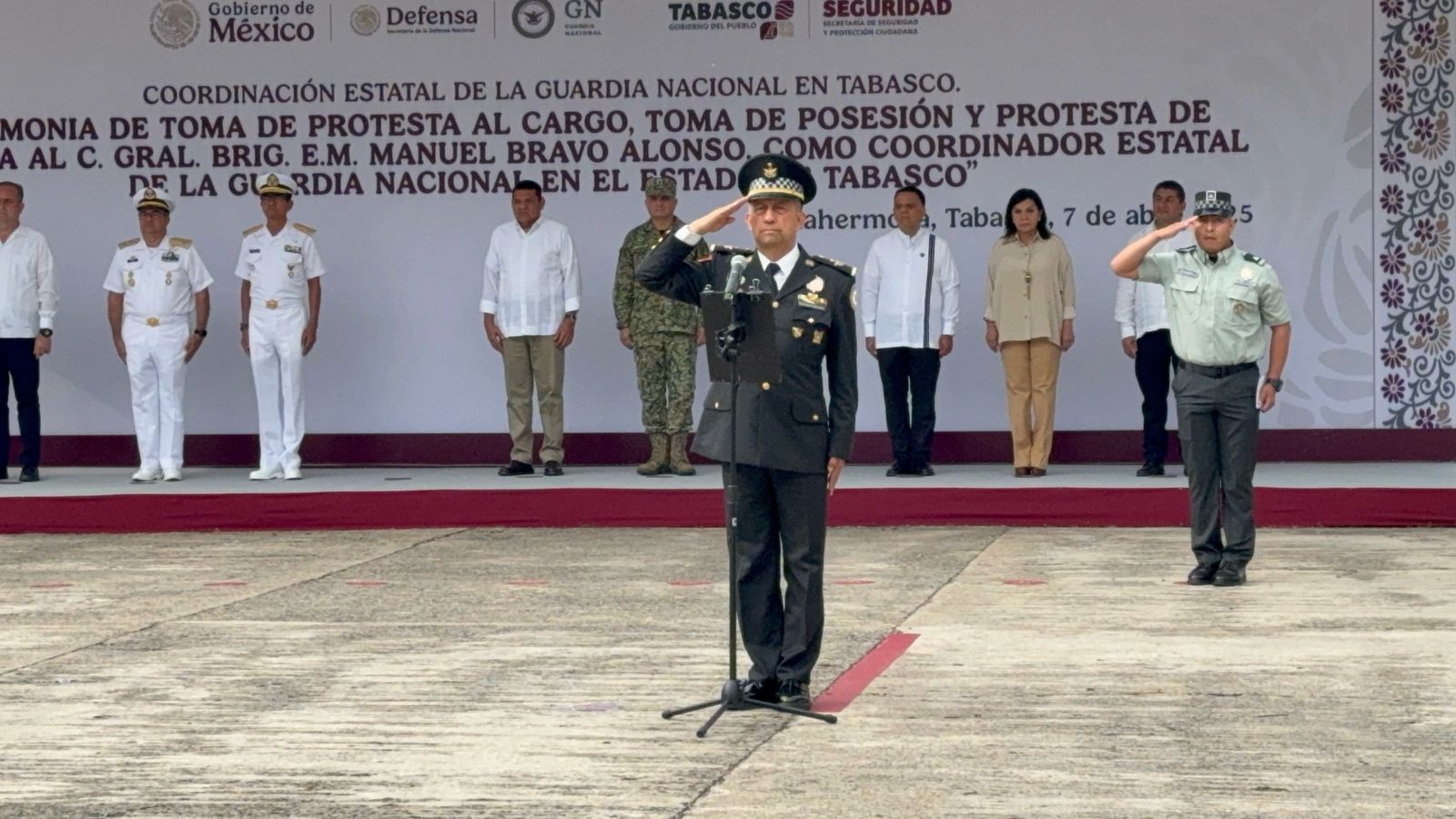 Asume el General Manuel Bravo la coordinación de la GN en Tabasco