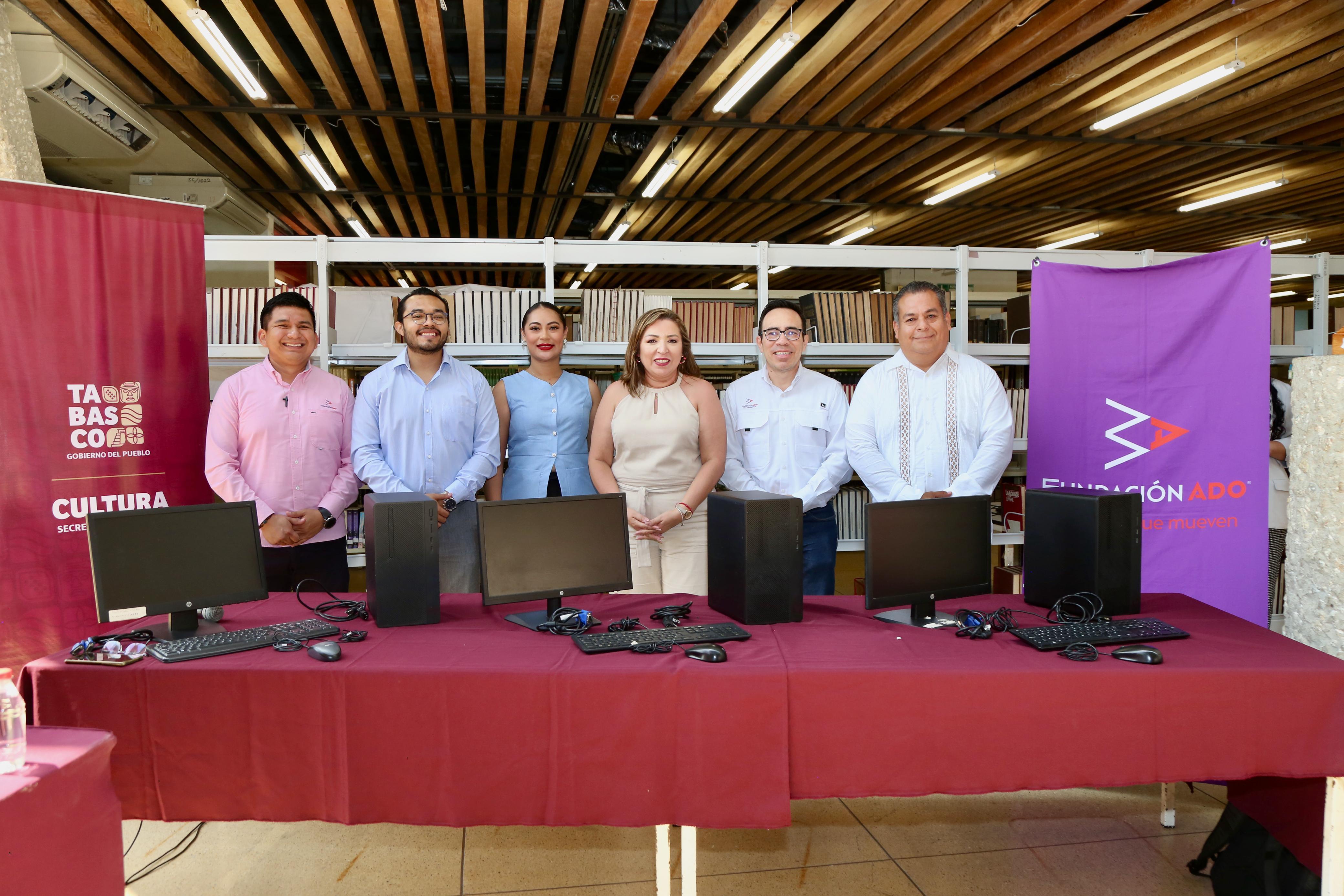 La Biblioteca José María Pino Suárez recibió donativo tecnológico de la Fundación ADO