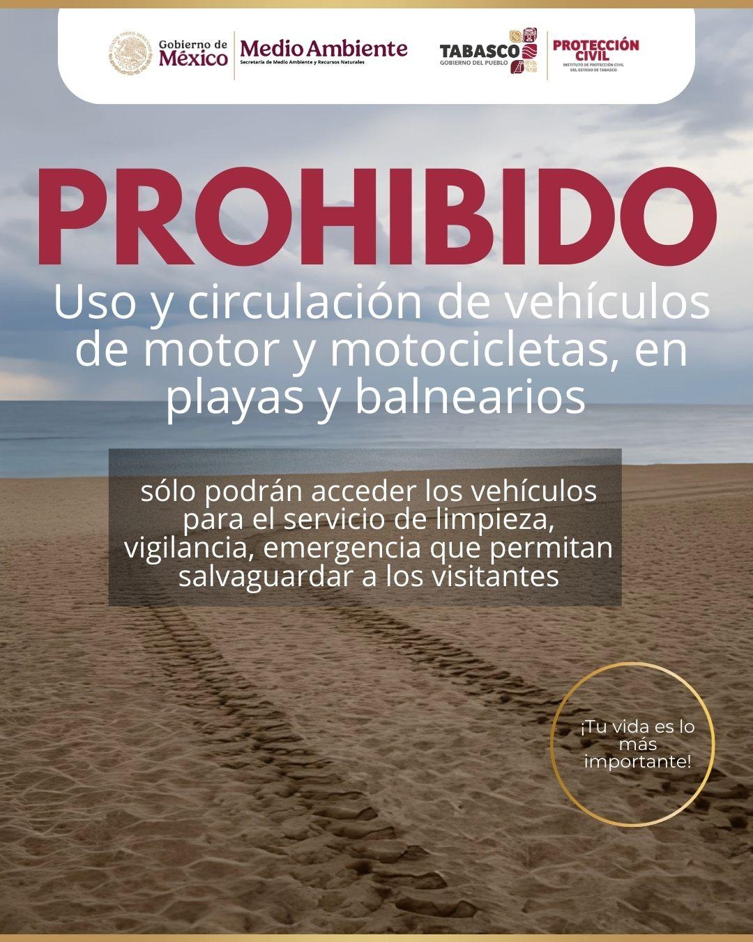IPCET emite recomendaciones de seguridad; no se permitirá el uso de vehículos motorizados en playas de Tabasco