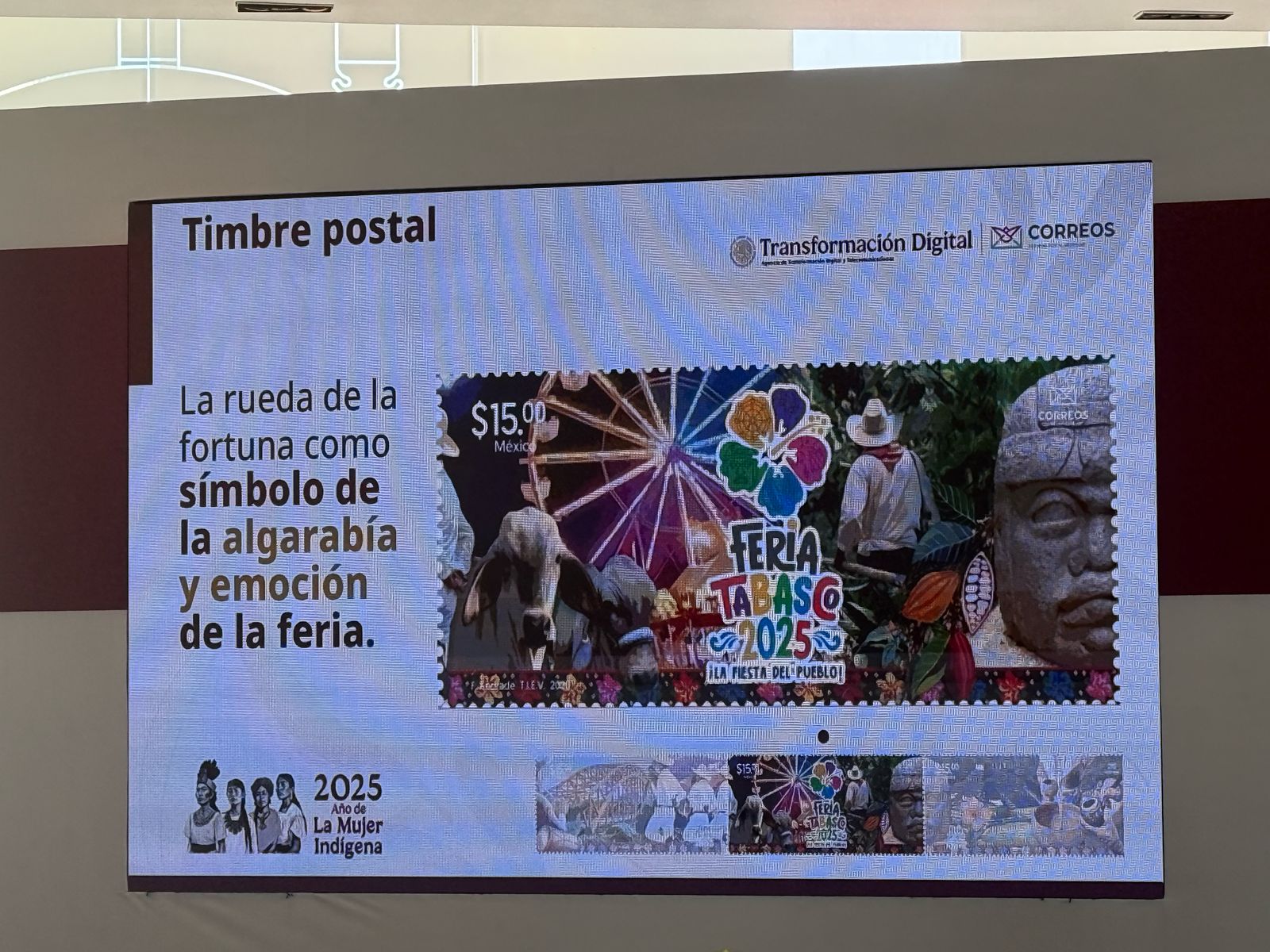 Presentan cancelación de timbre postal de la Feria Tabasco 2025