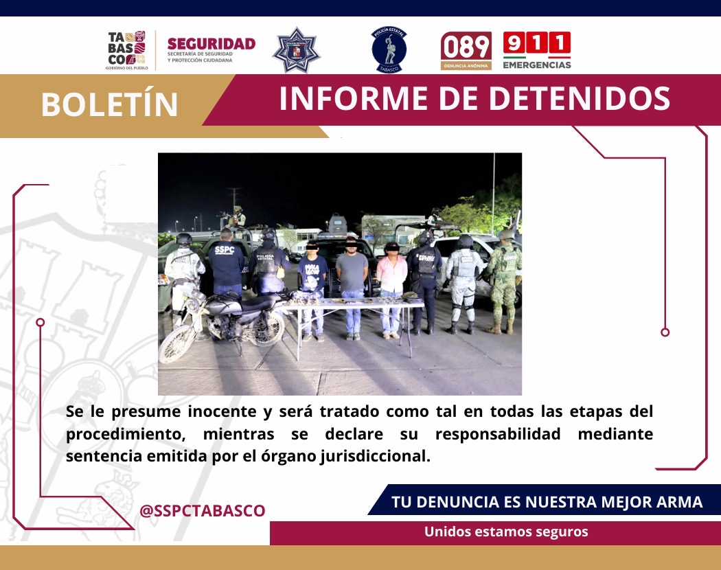 Detiene la FIRT Olmeca a tres personas presuntamente generadores de violencia