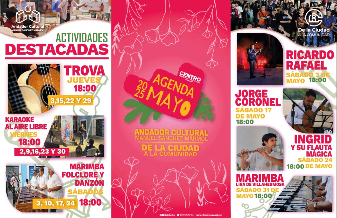 Invita Gobierno de Centro a disfrutar de actividades culturales gratuitas durante mayo