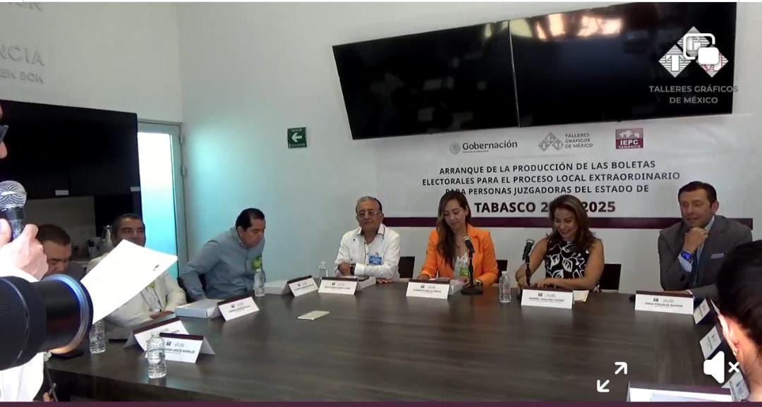 IEPC Tabasco y TGM dan banderazo de arranque de impresión de boletas electorales del PEPJF de Tabasco