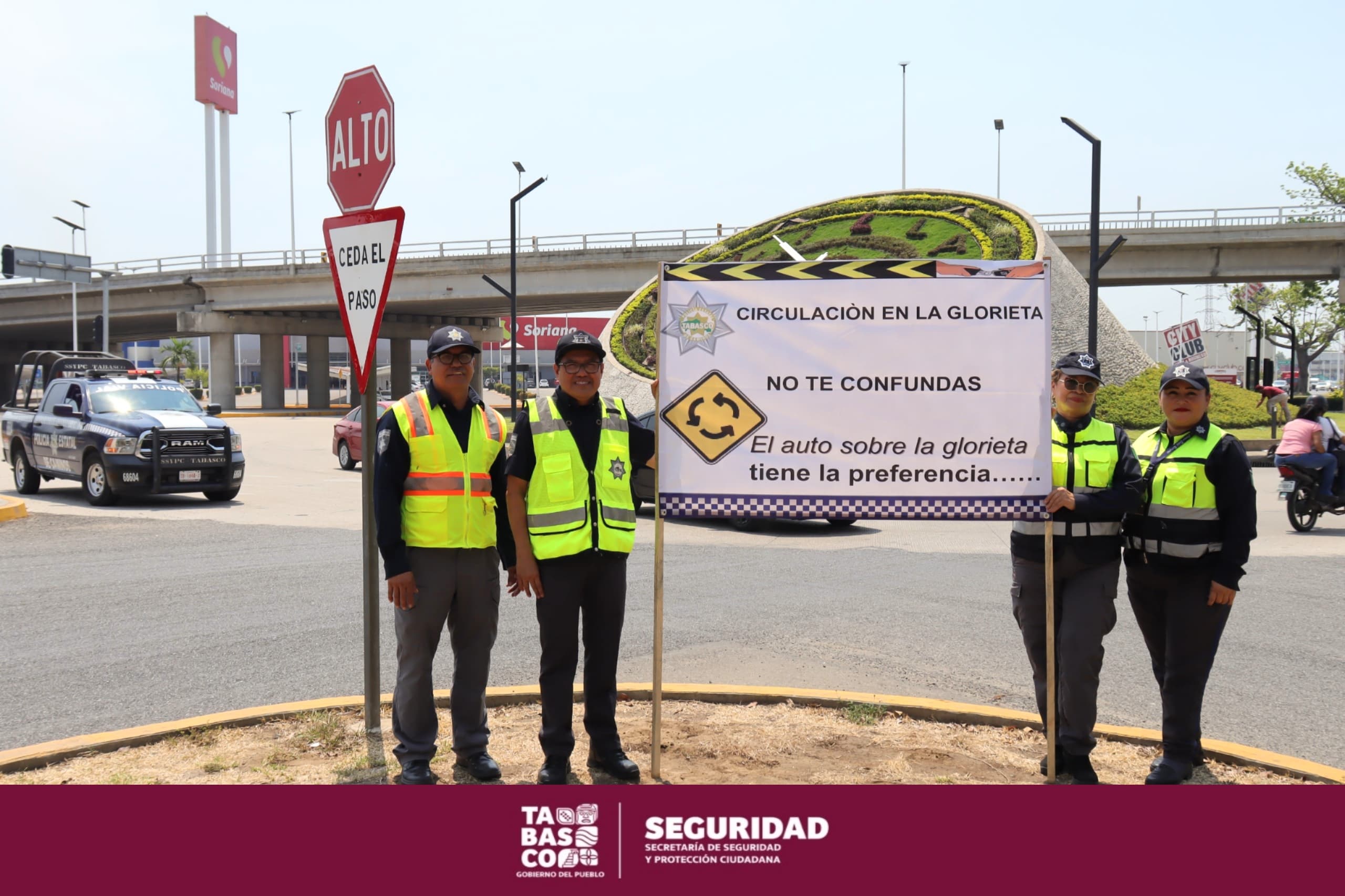 Implementa SSPC campaña de concientización vial en la zona de la glorieta Guayabal