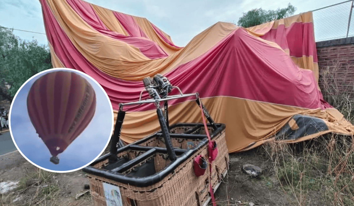 Globo aerostático se desploma en Teotihuacán, hay 12 lesionados