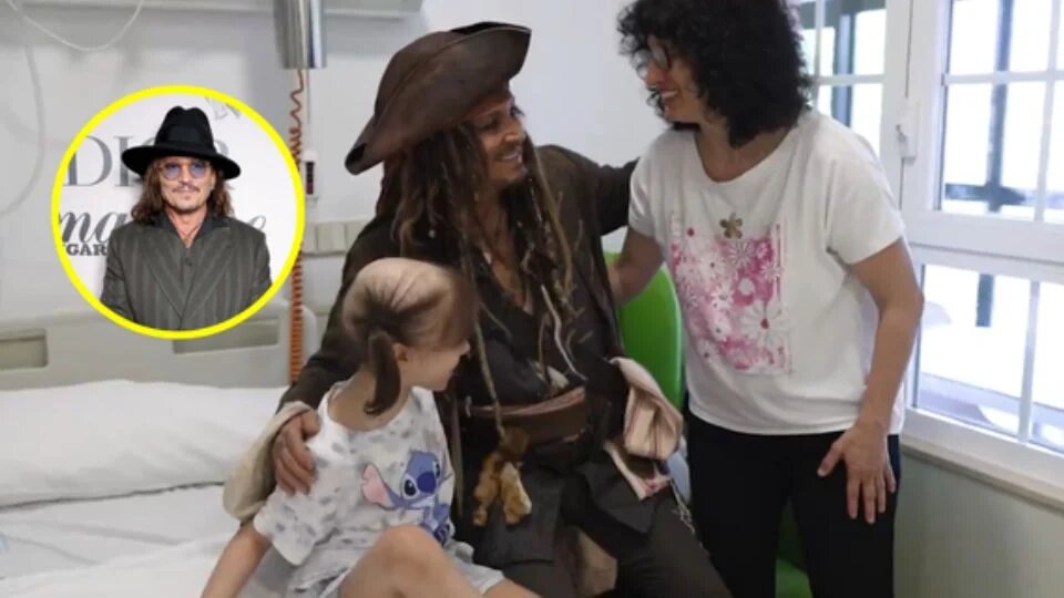 Johnny Depp se disfraza de Jack Sparrow para llevar alegría a niños con cáncer en Madrid