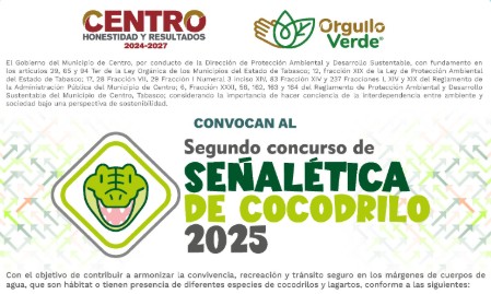 Convoca Centro a participar en el Segundo Concurso de Señalética de Cocodrilo 2025