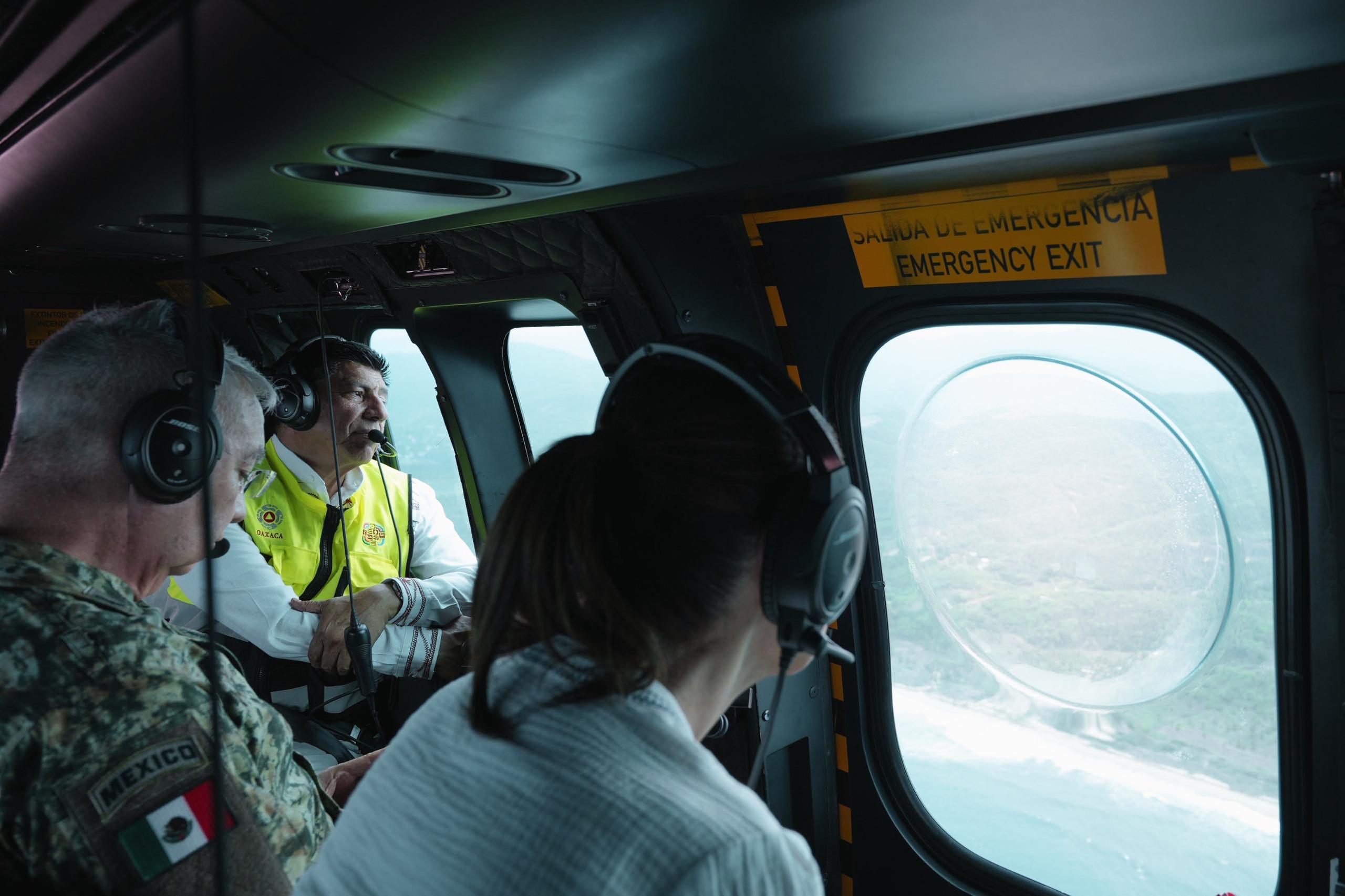 Supervisa Claudia Sheinbaum daños en Oaxaca tras paso del huracán “Erick”