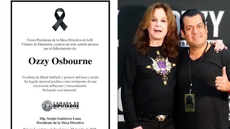 Desata críticas esquela de Ozzy Osbourne en cuenta de Cámara de Diputados