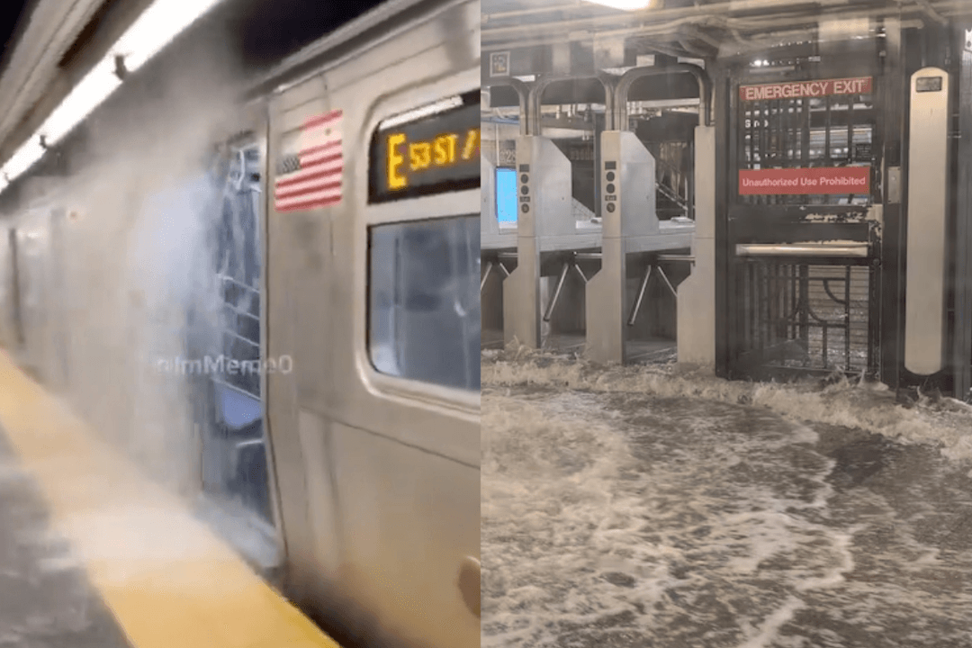 El metro de Nueva York se inunda por las lluvias que azotan Manhattan
