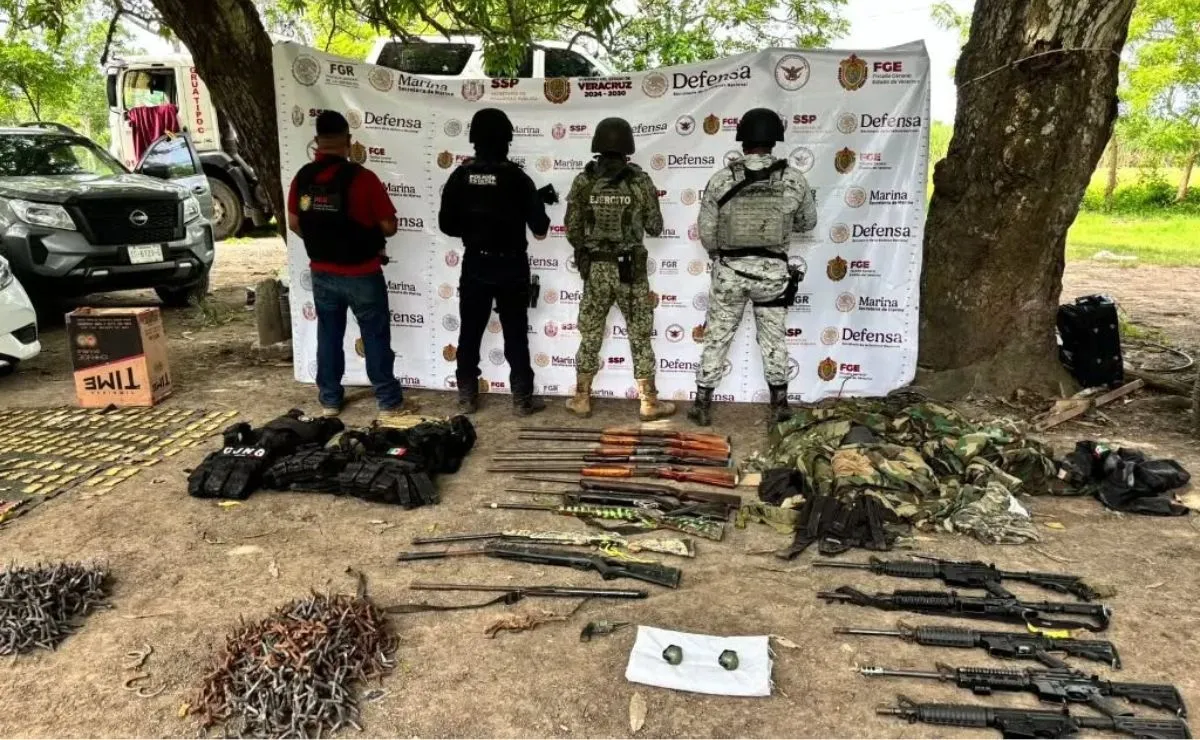 Aseguran arsenal en Veracruz tras ataque a fuerzas de seguridad