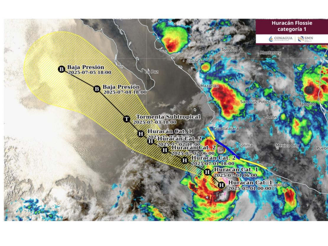 Huracán “Flossie” se intensificará hoy 1 de julio, ¿qué entidades serán afectadas por lluvias?