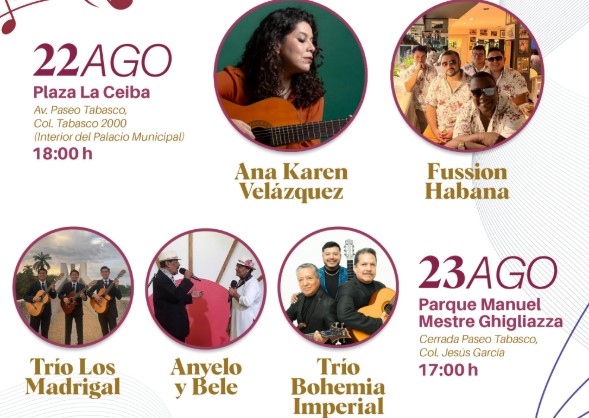 Invita Centro a la “Serenata Tabasqueña ¡Celebremos al Bolero!” el 22 y 23 de agosto