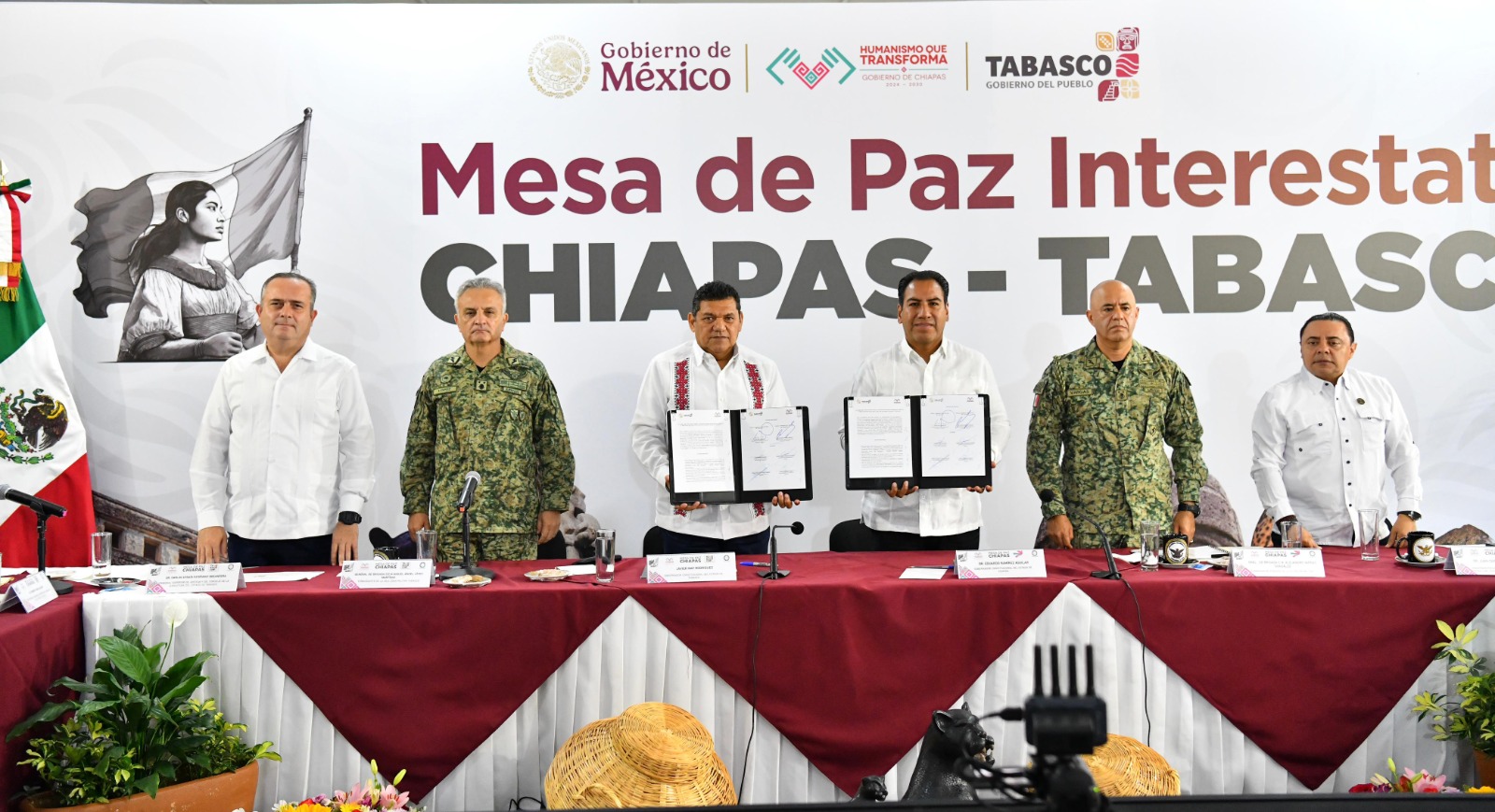 Fortalecen Tabasco y Chiapas acuerdos por la seguridad, al firmar nueva colaboración para combatir los delitos