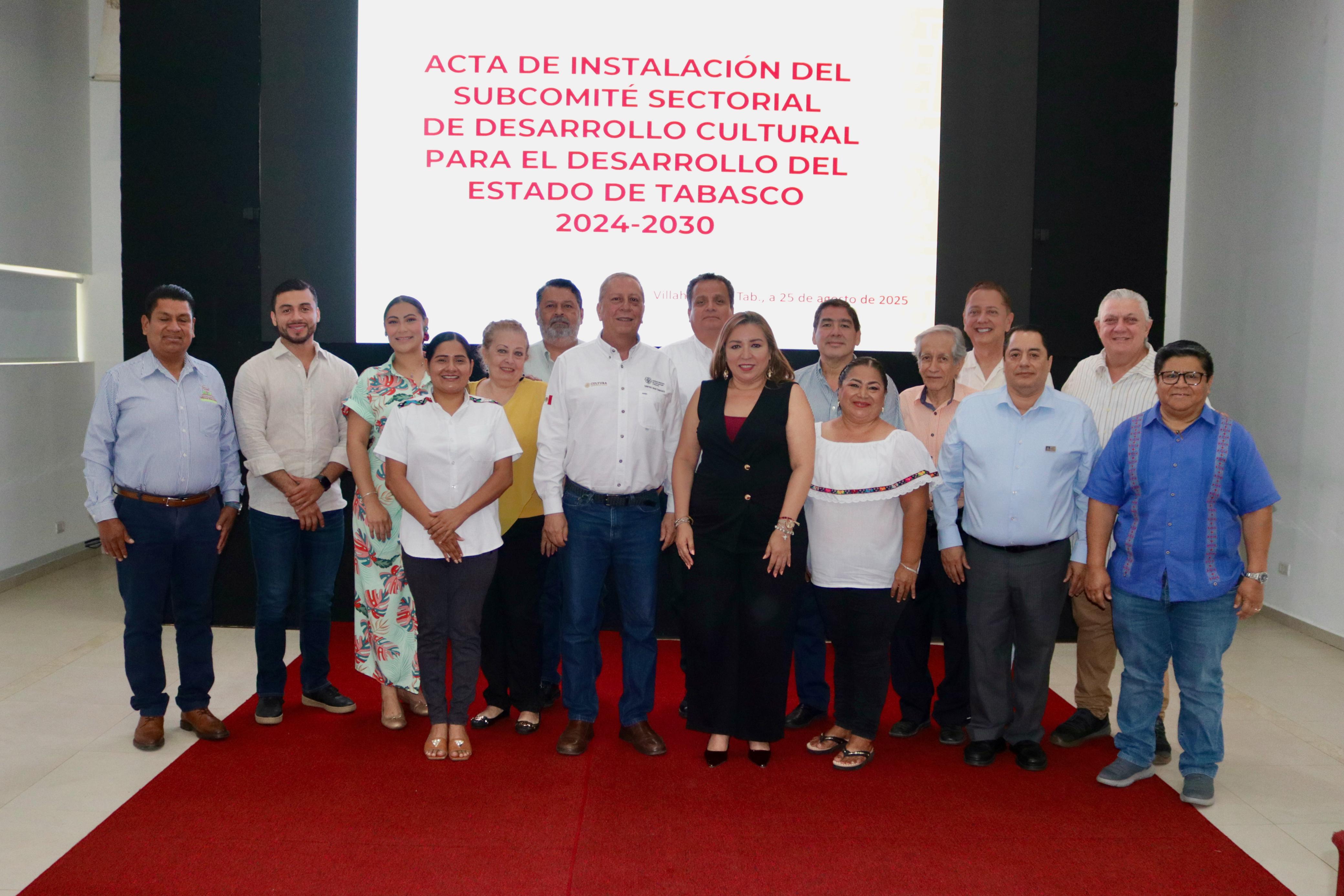 Tabasco instala Subcomité Sectorial de Desarrollo Cultural 2024-2030