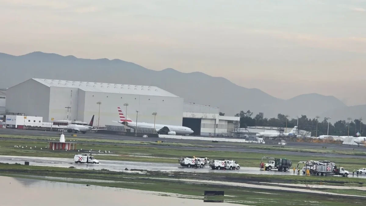 AICM reanuda operaciones tras segundo día de afectaciones por lluvias