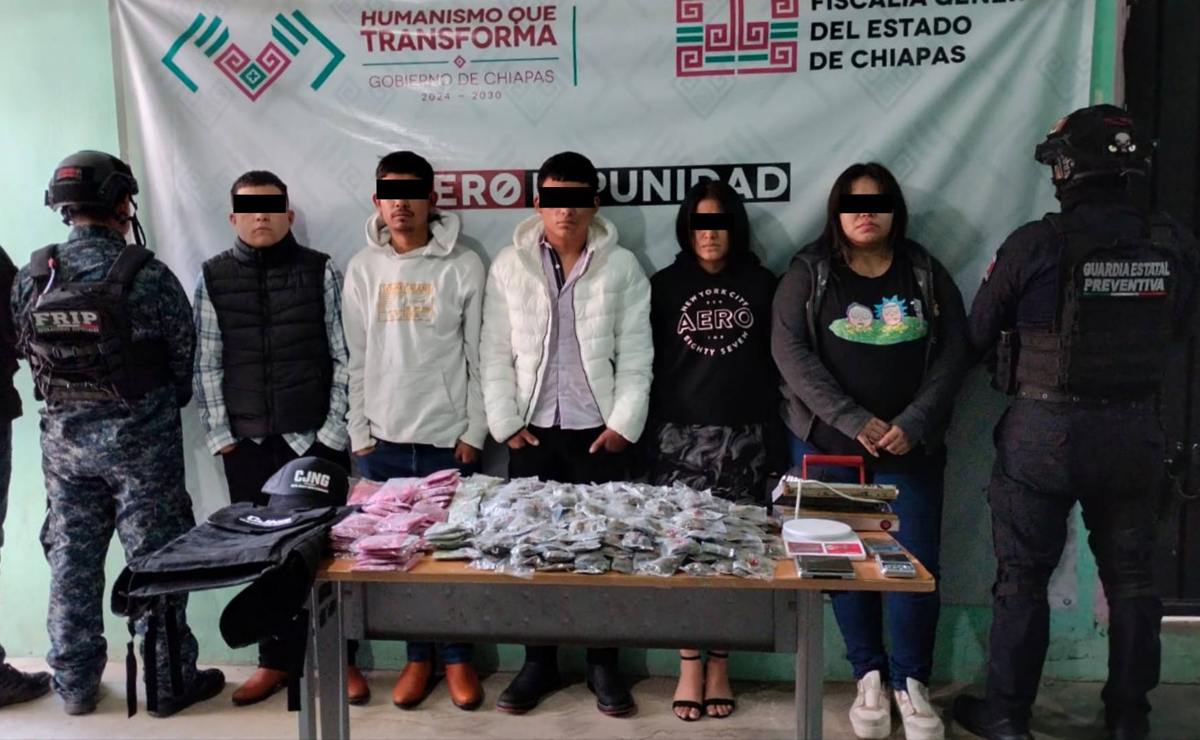 Detienen en Chiapas a 5 presuntos miembros del CJNG