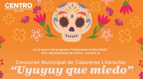 Invita Centro al Concurso Municipal de Calaveras Literarias “Uyuyuy que miedo”