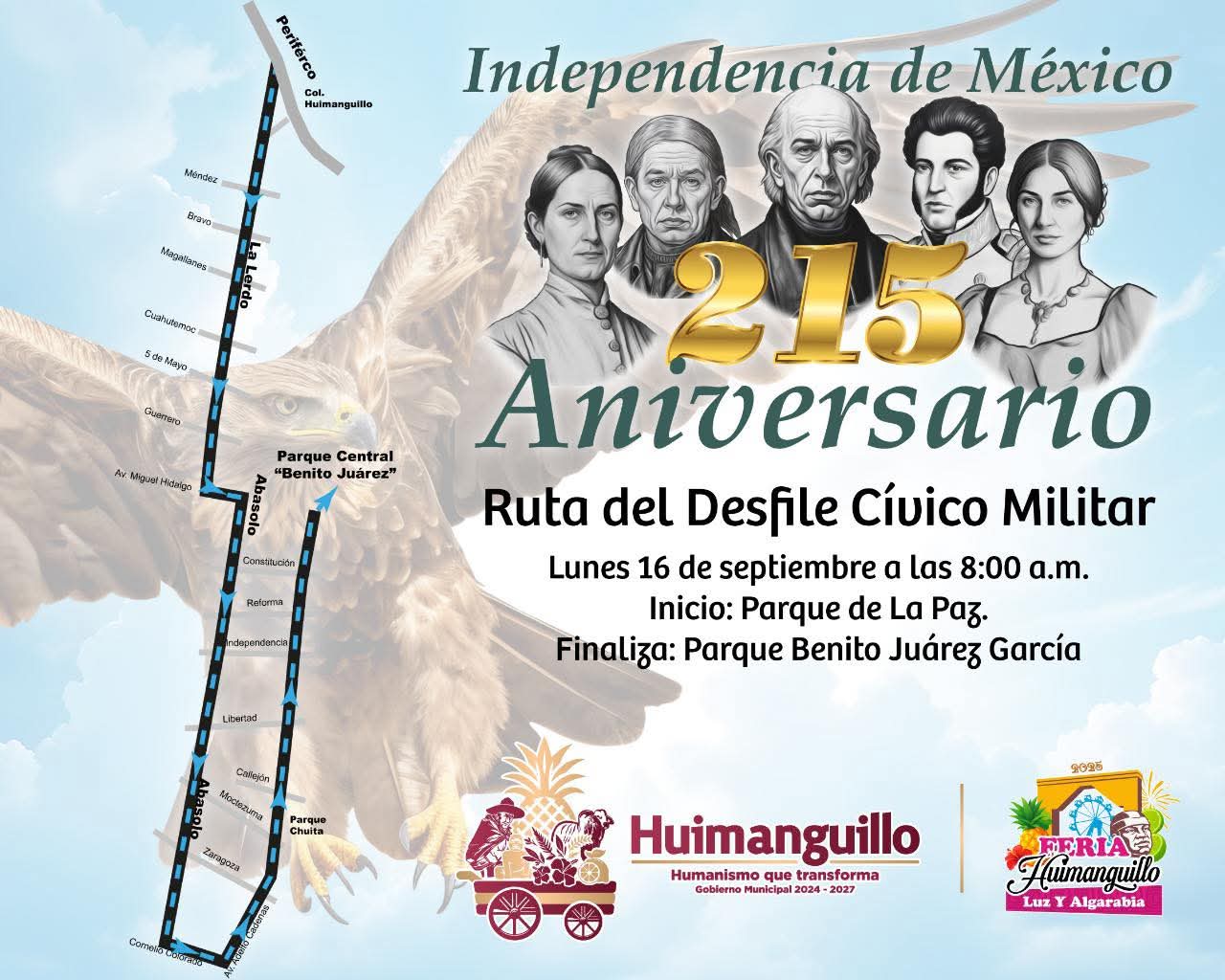 Invitan a celebrar desfiles patrios con orden y civismo