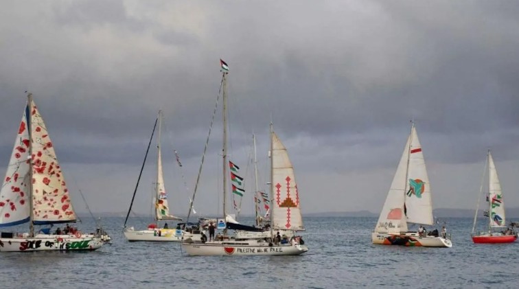 Otra flotilla con nueve barcos continua hacia Gaza pese a la detención de la Global Sumud