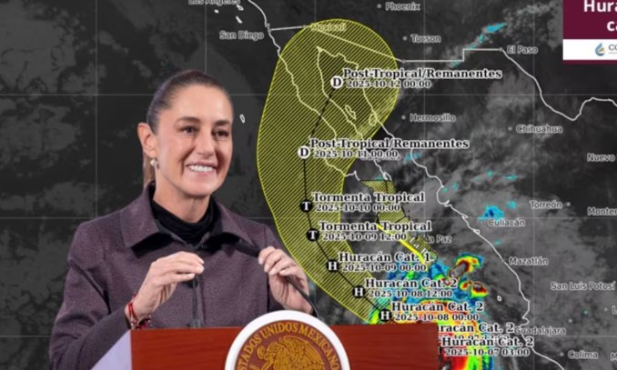 Claudia Sheinbaum alerta que el huracán Priscilla podría alcanzar categoría 3