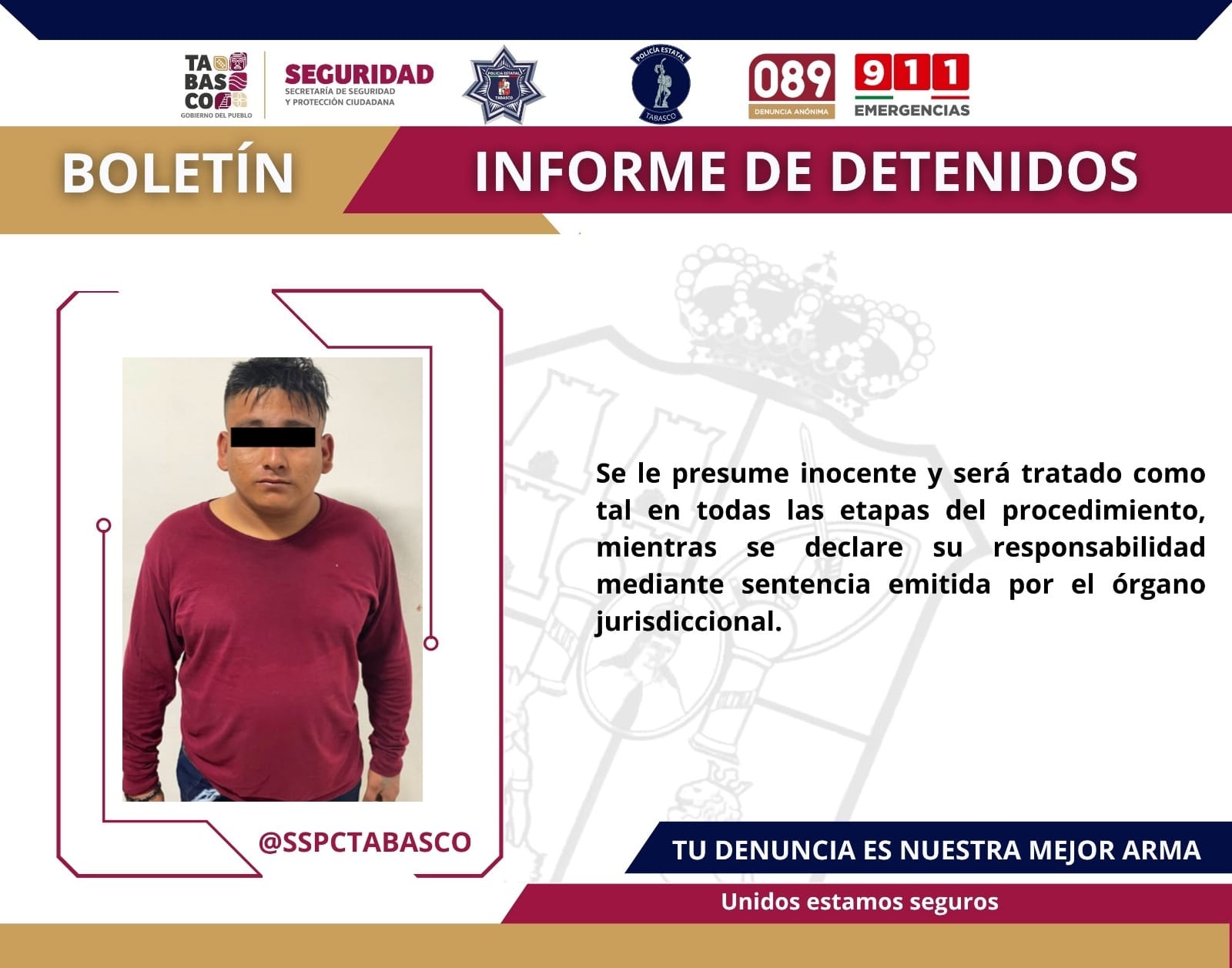 Detienen en Jalapa, Tabasco a hombre por delitos contra la salud