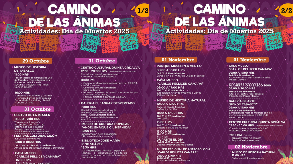 “Camino de las Ánimas”: la Secretaría de Cultura prende la llama del Día de Muertos en Tabasco