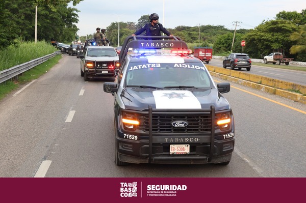 Mantienen SSPC y FIRT Olmeca vigilancia y patrullaje en Villahermosa