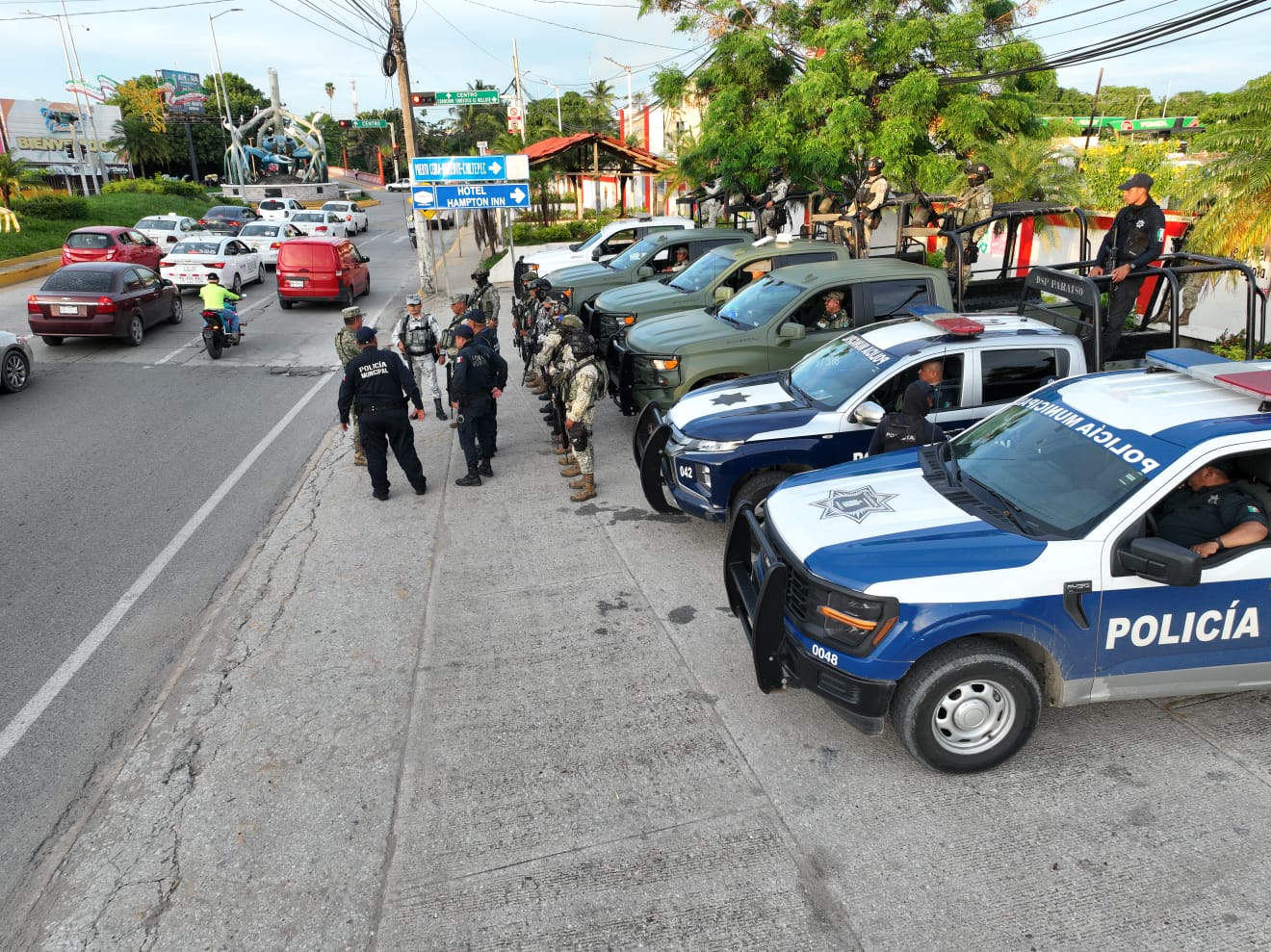 Refuerzan autoridades seguridad en Comalcalco, Jalpa de Méndez y Paraíso, con operativos de vigilancia