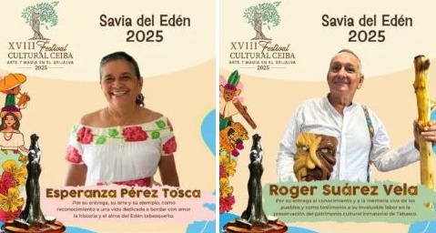 ‘Savia del Edén’ para Esperancita Pérez y Roger Suárez en el Festival Cultural Ceiba 2025