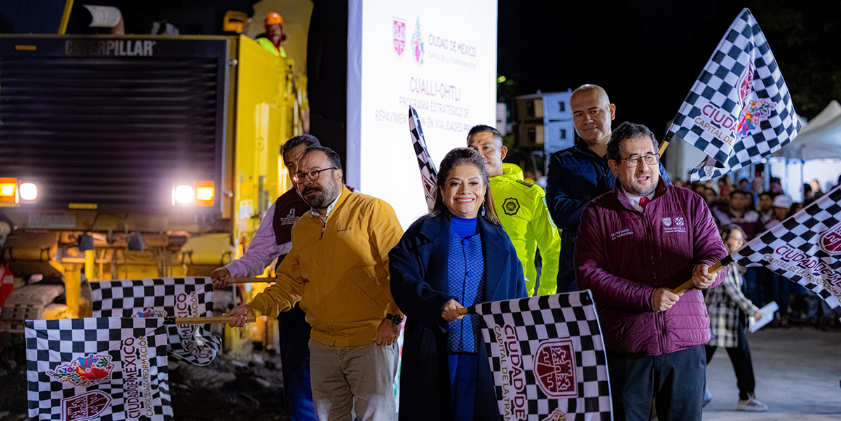 Inicia Clara Brugada programa “Cualli Ohtli” para repavimentar avenidas principales de la CDMX