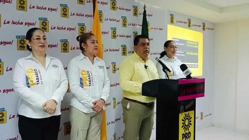 PRD Tabasco rechaza que gobierno de Tabasco siga endeudando al estado