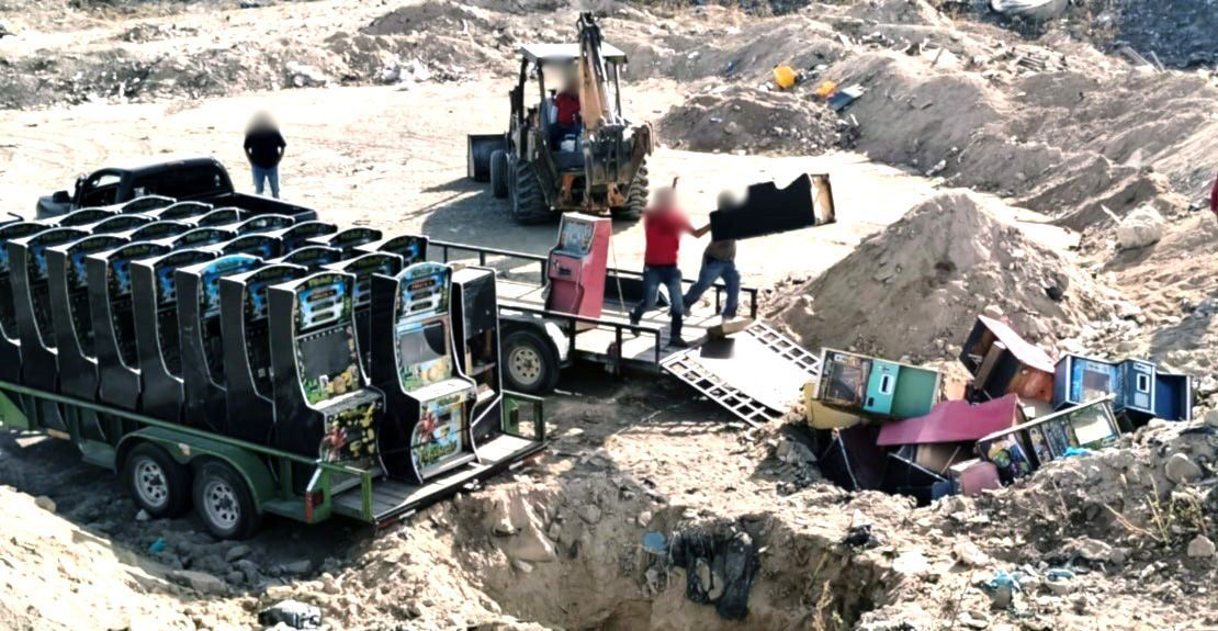 FGR destruye vehículos artesanales y máquinas tragamonedas
