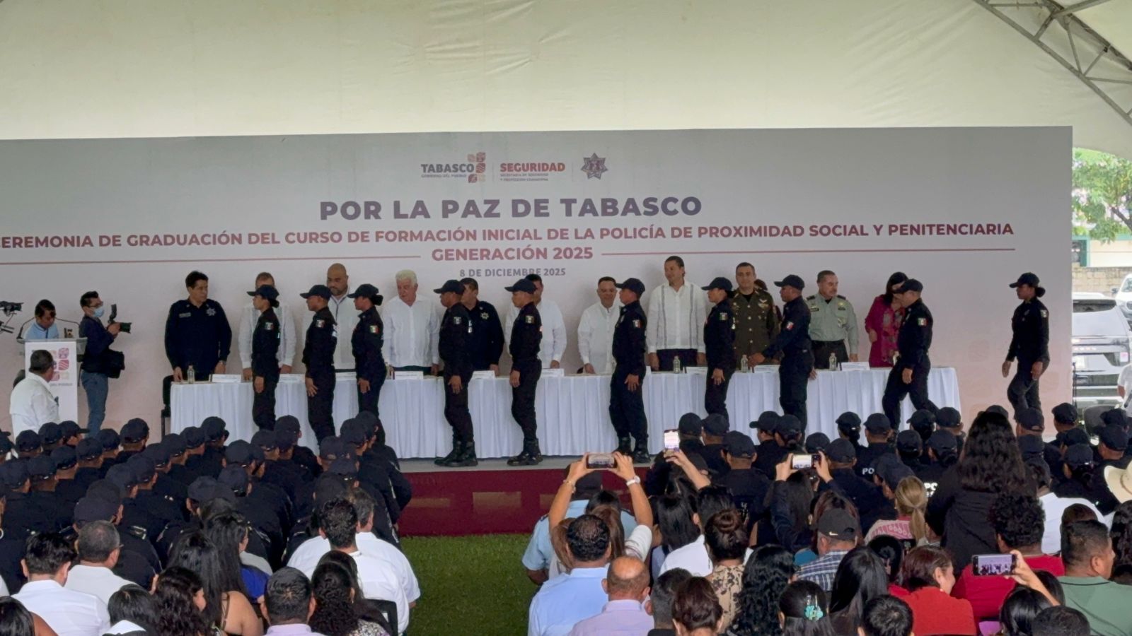 Nuevos 150 policías se integran a la fuerza estatal en Tabasco