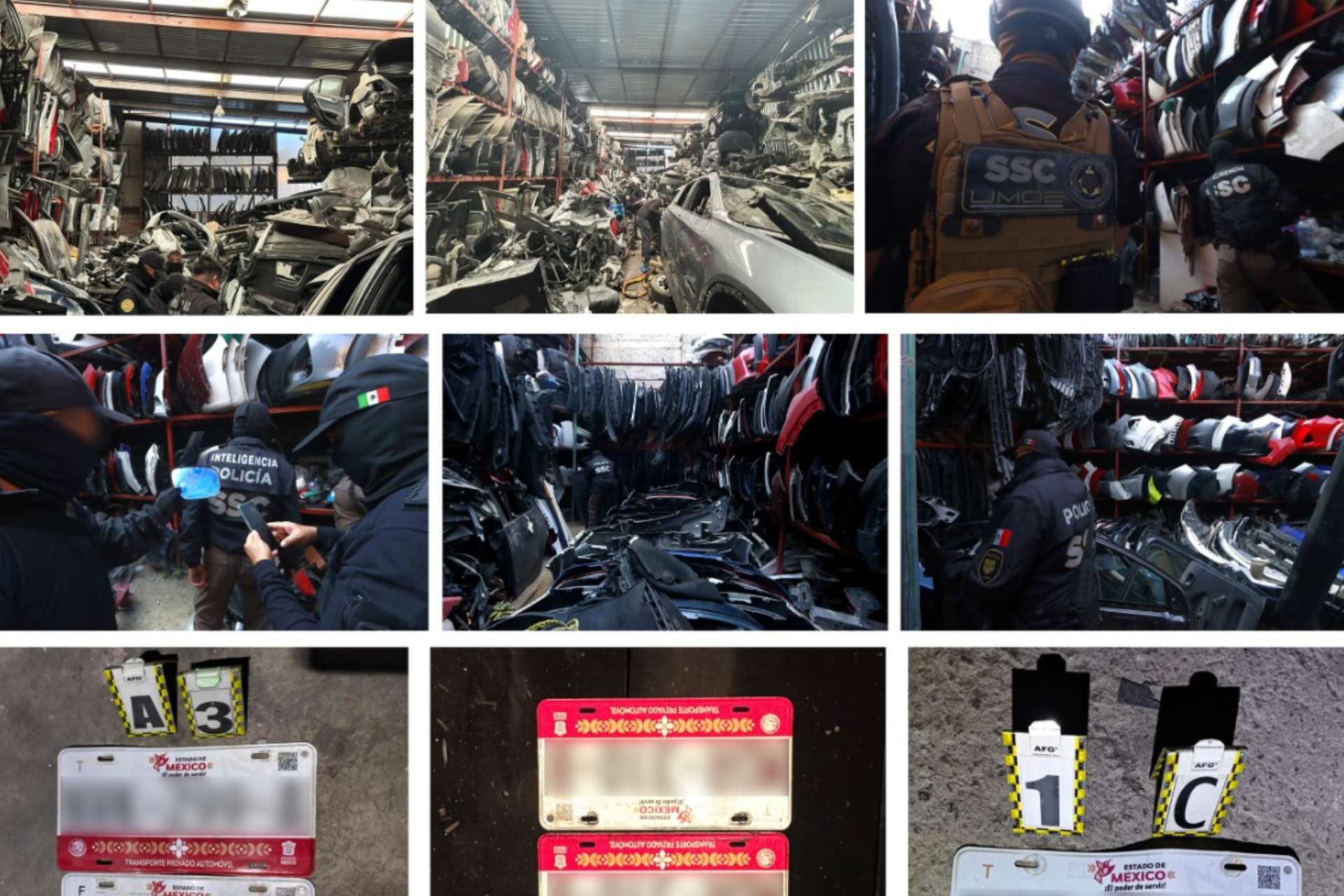 Aseguran más de mil 800 toneladas de autopartes en CDMX