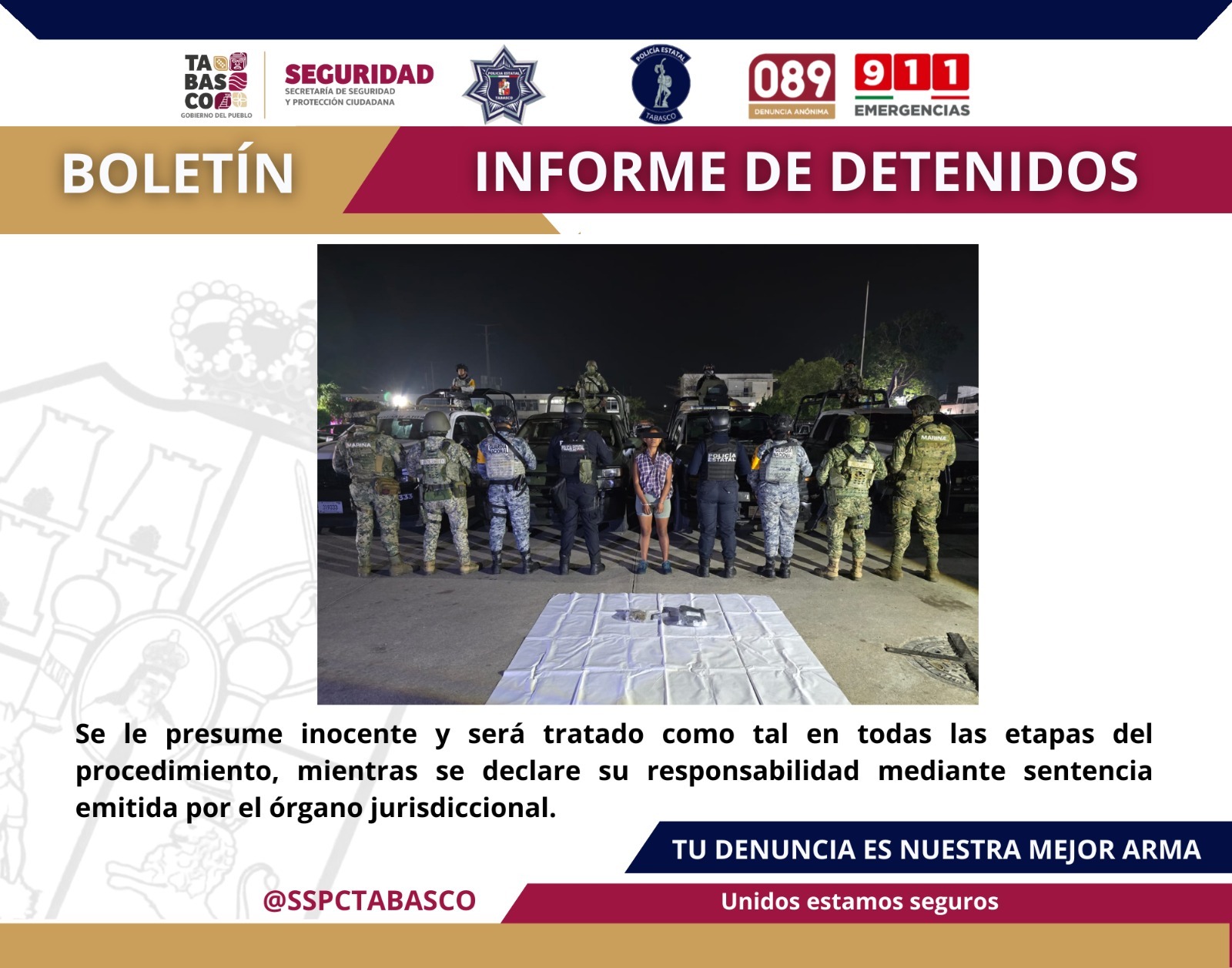 Detiene la SSPC y FIRT Olmeca a una persona por presunto delito contra la salud en modalidad de narcomenudeo
