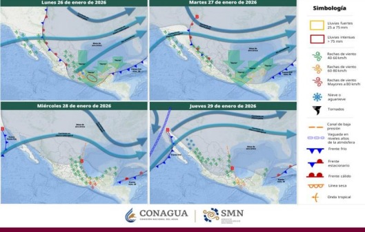 Frente frío 30 provoca lluvias intensas y evento de norte en Tabasco