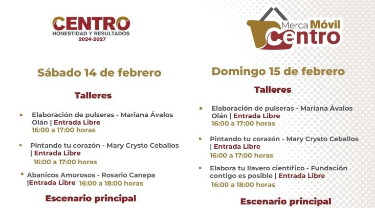 Invita Centro a disfrutar esta semana de Tardes de Carnaval, Electro Amor y Merca Móvil Centro