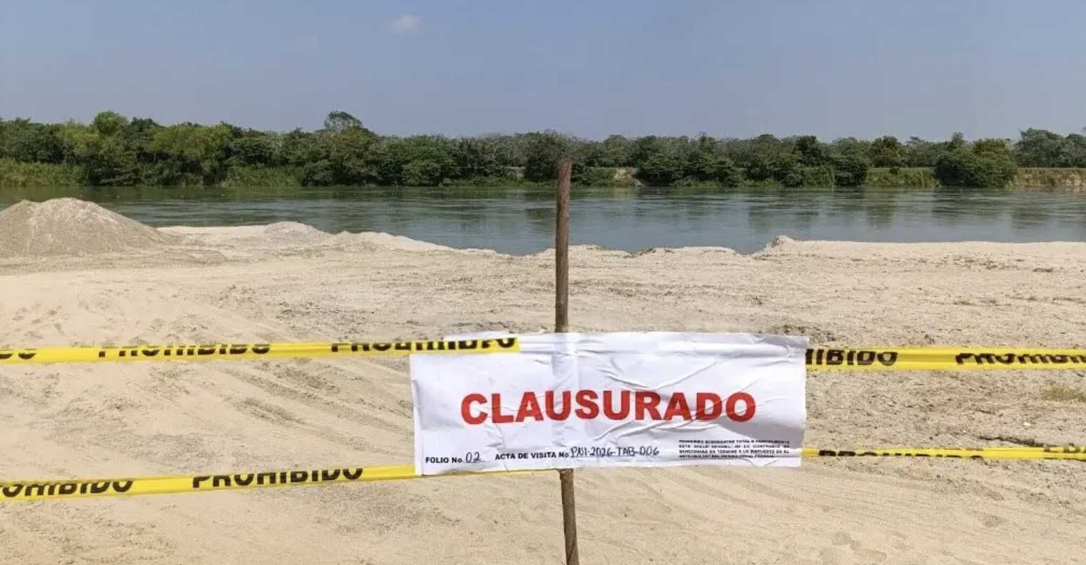 Conagua clausura obras y extracción ilegal en ríos de Centro y Cunduacán