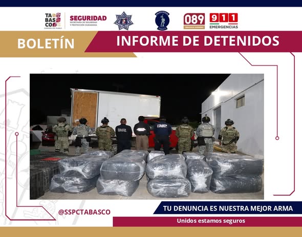 Aseguran 472 kilos de droga en Huimanguillo; hay un detenido