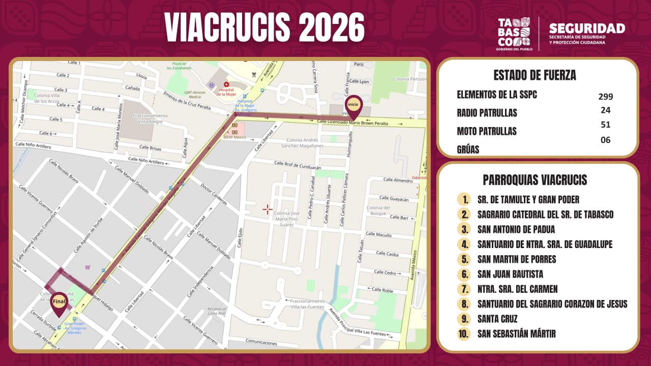SSPC desplegará operativo por Viacrucis 2026