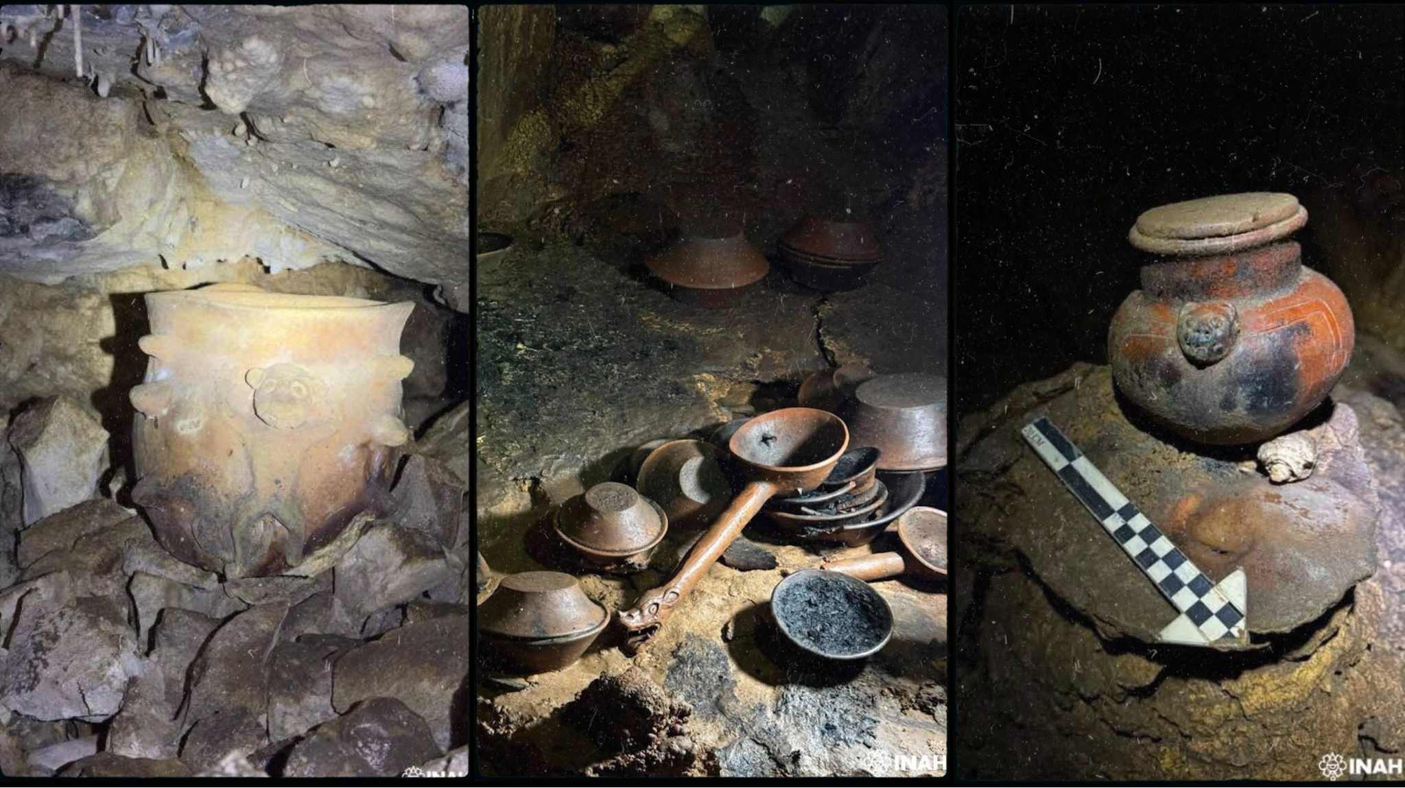 Descubren 179 piezas arqueológicas en cueva prehispánica de Chiapas